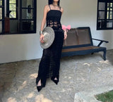 Vsmme Spring Outfit New Summer Sexy Knitted Evening Dress Women Midi Dresses Female Fashion robe Women Party Dress