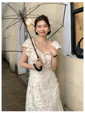 Vsmme Spring Outfit Korean style Summer New Women Elegent Slim Party Ruffles Dress Female Fashion Vintage Clothes Vestidos Dress